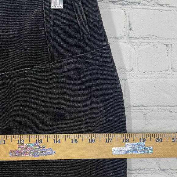 Saltwater Luxe Mini Skirt Women Small Washed Black Denim Button Fly Academia Y2K - Picture 8 of 10